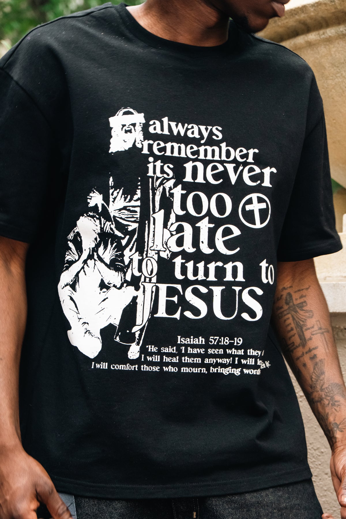 "Turn To Jesus" Tee — Black