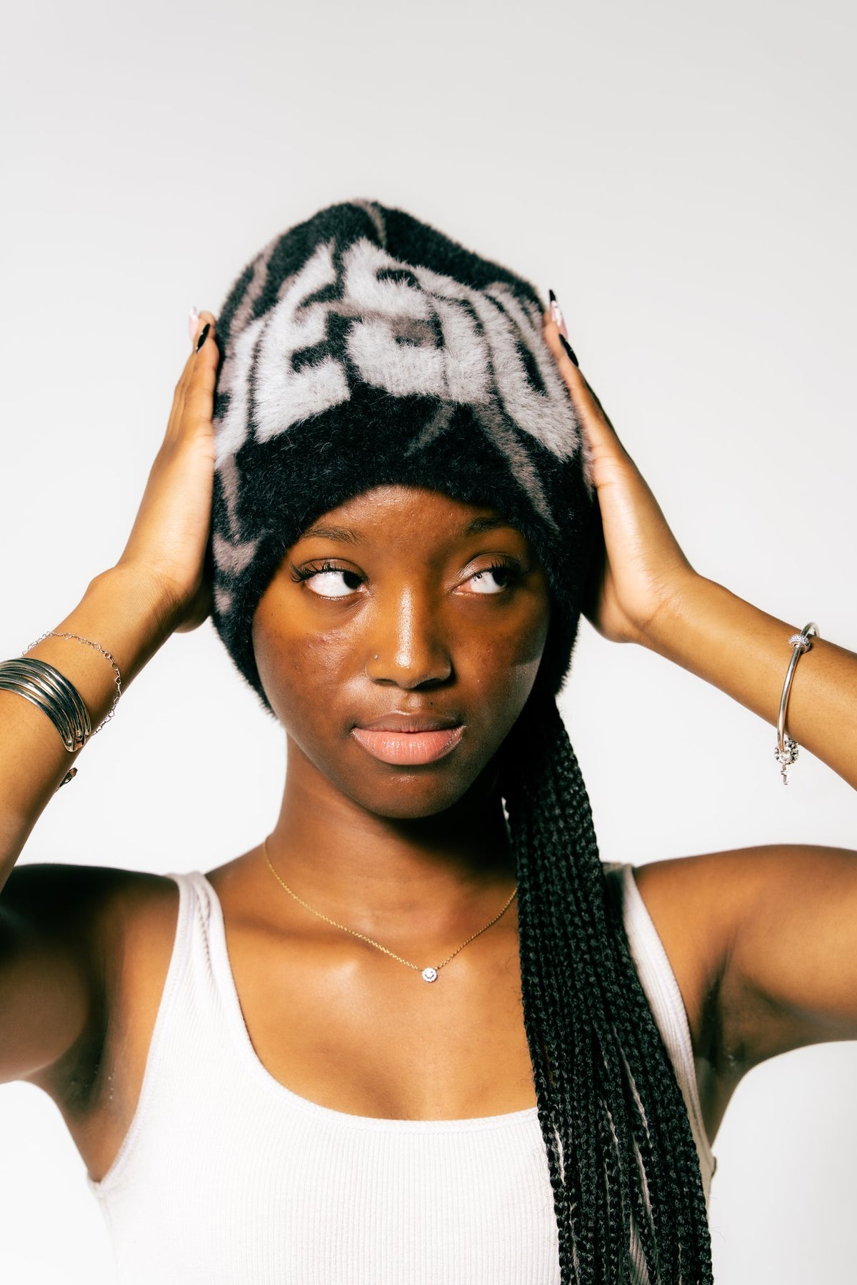 JESUS Beanie in Black, worn