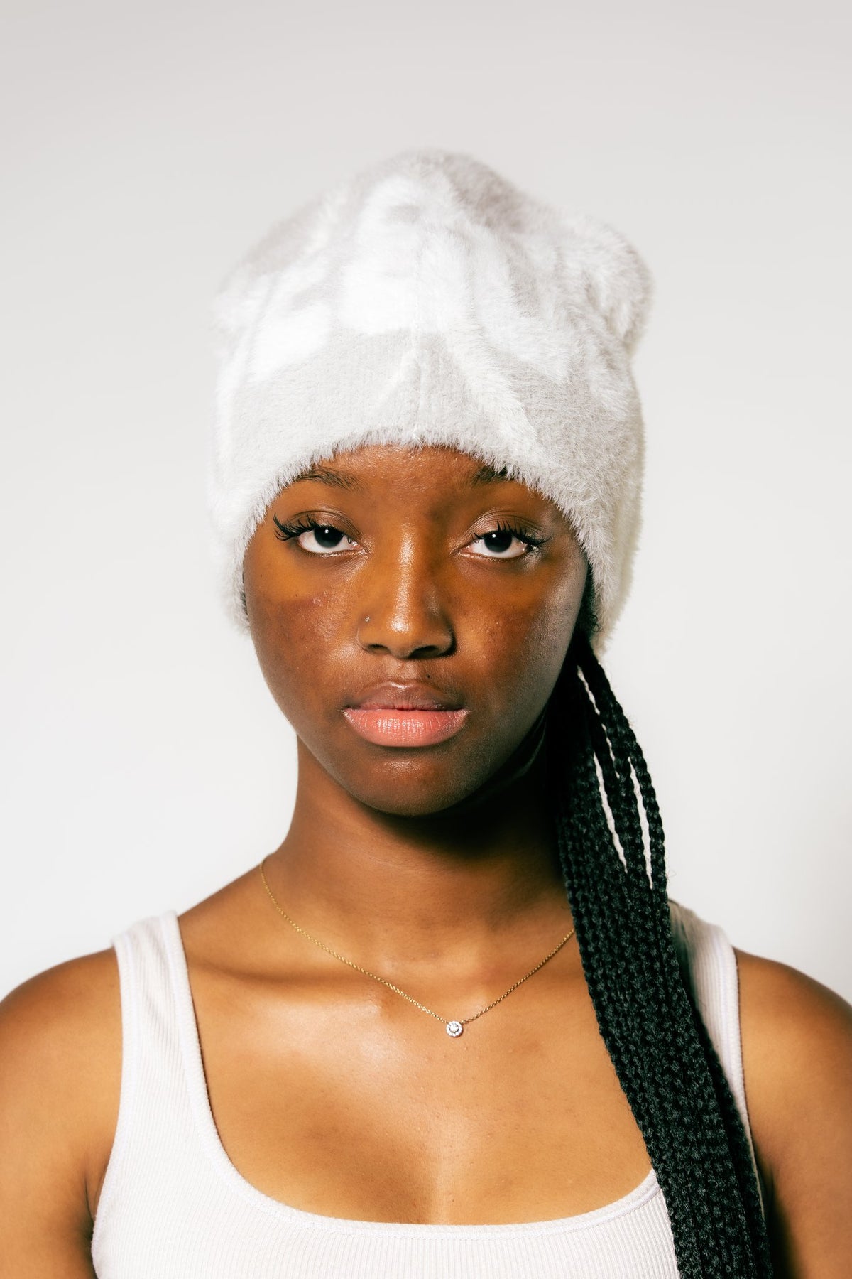 JESUS Beanie in Gray, front view